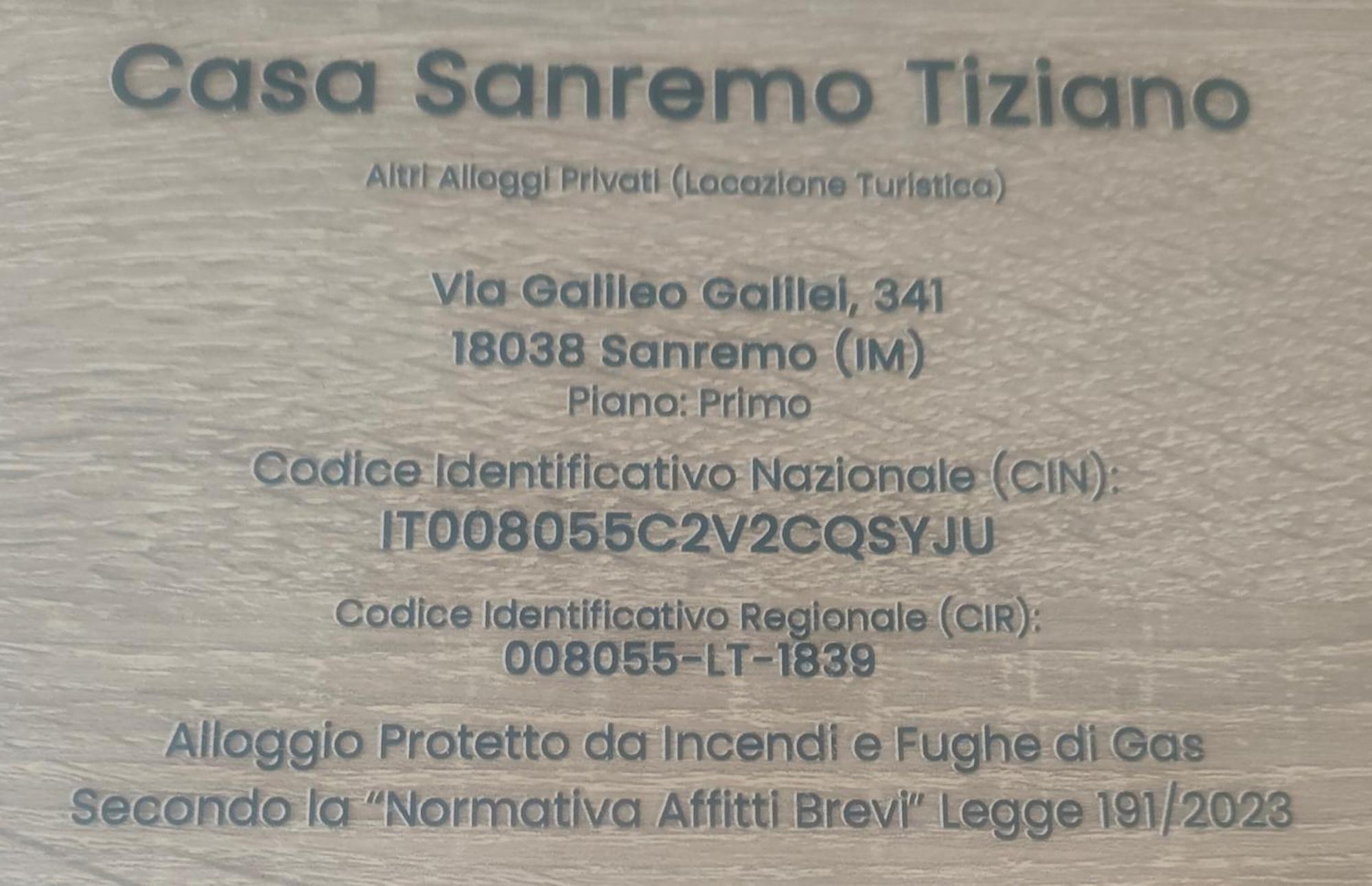 Casa Sanremo Tiziano Parking Gratis Spiaggia 15 Minuti A Piedi Экстерьер фото